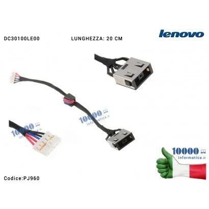 Connettore DC Power Jack PJ960 LENOVO IdeaPad G50-70 [20 cm] G50-80 G50-85 G50-90 DC30100LE00