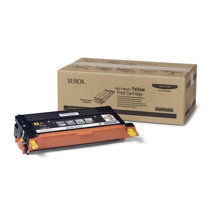 113R00725 Xerox Xerox Genuine Phaser 6180 / 6180MFP Yellow High Capacity Toner Cartridge - 113R00725 643036 Xerox