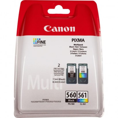 3713C006 3713C006 Canon PG-560 Black and CL-561 Colour Ink Cartridge Multi Pack 1