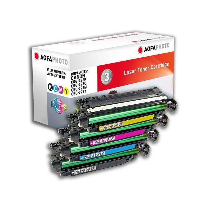 APTC723SETE AgfaPhoto 3x 8500 / 10500 page yield, f/Canon, BK/C/M/Y 1