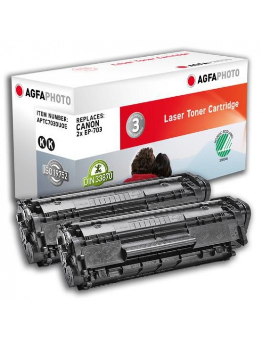 APTC703DUOE APTC703DUOE AgfaPhoto Canon 2xEP-703, 2 x 2000 page yield, Black 2