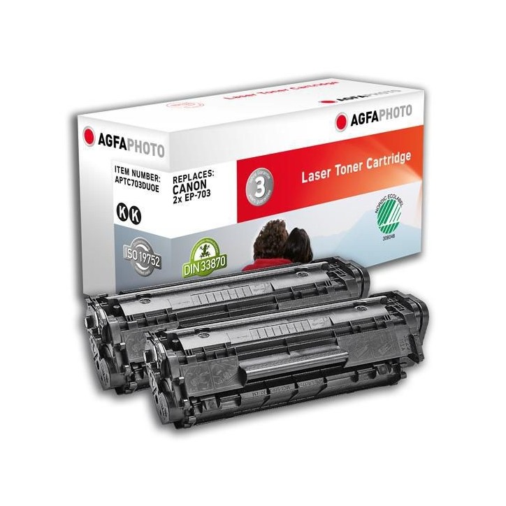 APTC703DUOE AgfaPhoto Canon 2xEP-703, 2 x 2000 page yield, Black 2