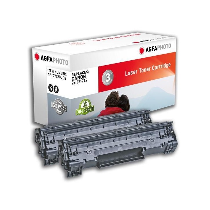 APTC712DUOE AgfaPhoto 2 x 1500 page yield, f/Canon, Black 2