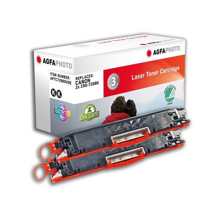 APTC729BDUOE AgfaPhoto 2 x 1200 page yield, f/Canon, Black 2