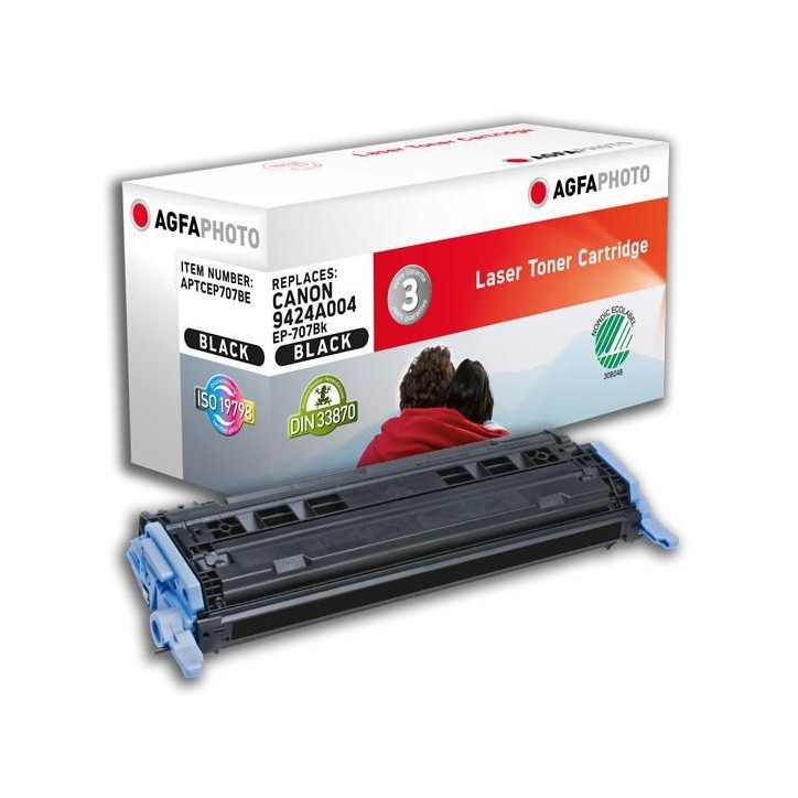 APTCEP707BE AgfaPhoto 2500 page yield, f/Canon, Black 1