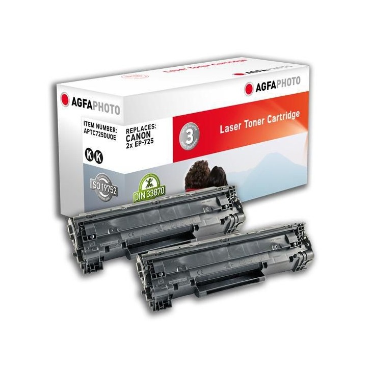 APTC725DUOE AgfaPhoto 2x 1600 page yield, f/Canon, Black 2