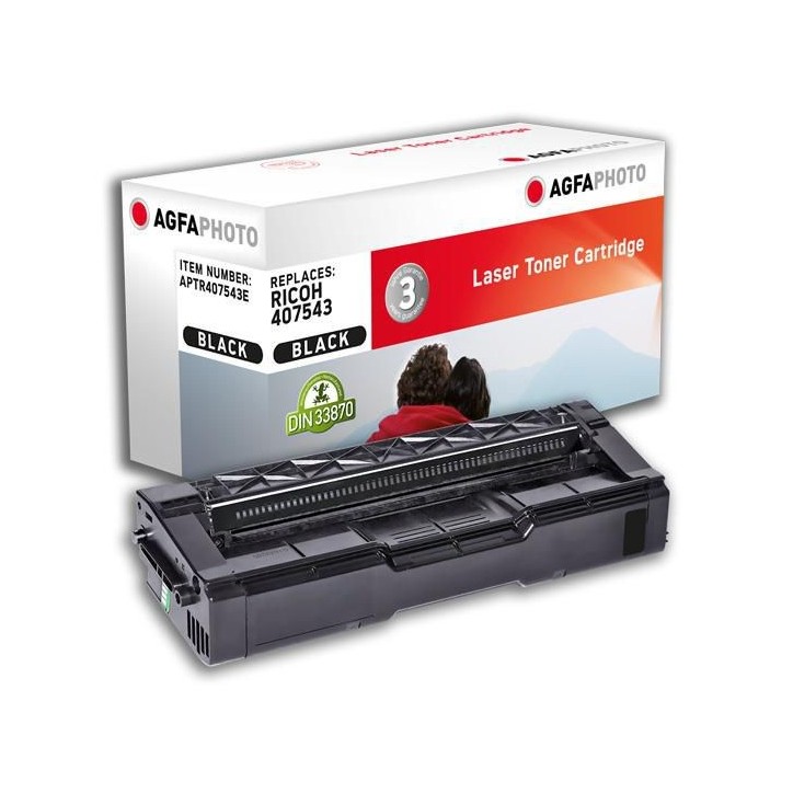 APTR407543E AgfaPhoto Toner Cartridge for Ricoh Aficio SP C250SF, Black, 1600 pages 1