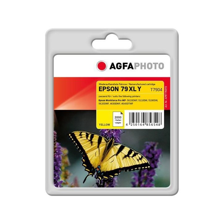 APET790YD AgfaPhoto Ink Cartridge for Epson WorkForce Pro WF-5620DWF, Yellow, 2000 pages Epson