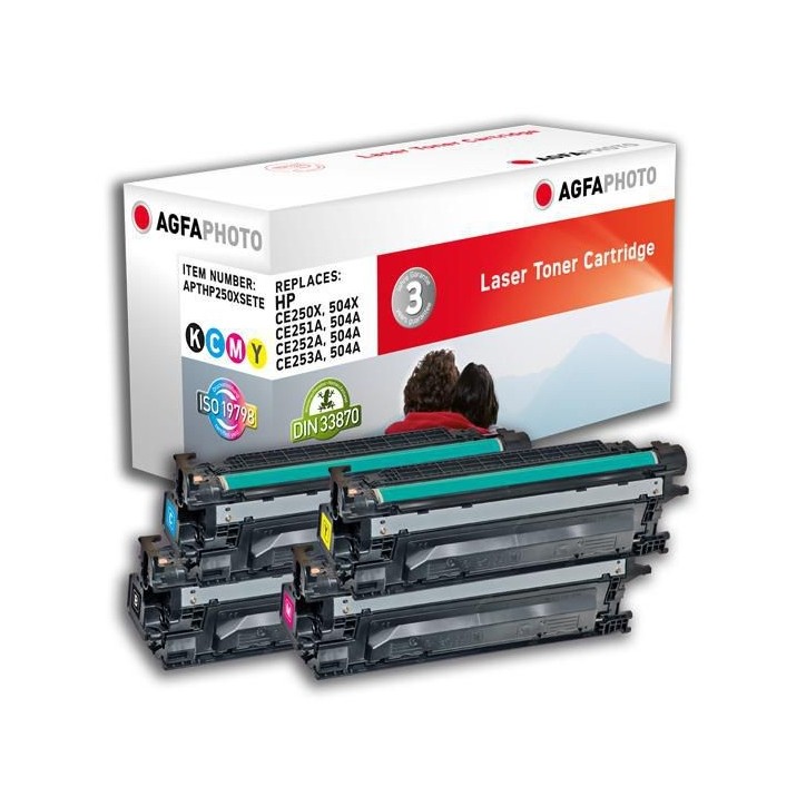 APTHP250XSETE AgfaPhoto 3x 8500, 10500 page yield, f/HP, BK/C/M/Y 1