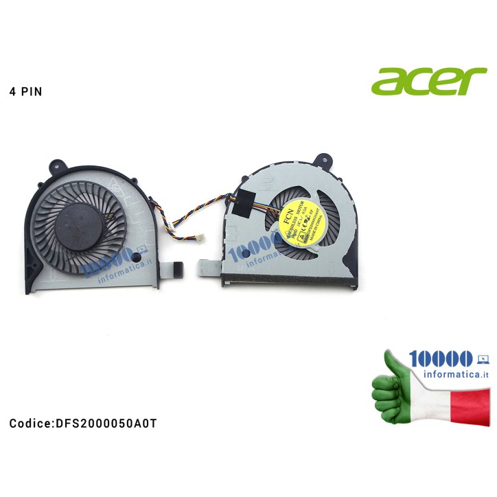Ventola Fan CPU ACER Aspire V3-371 V3-371G [4 PIN] DFS2000050A0T FG0D