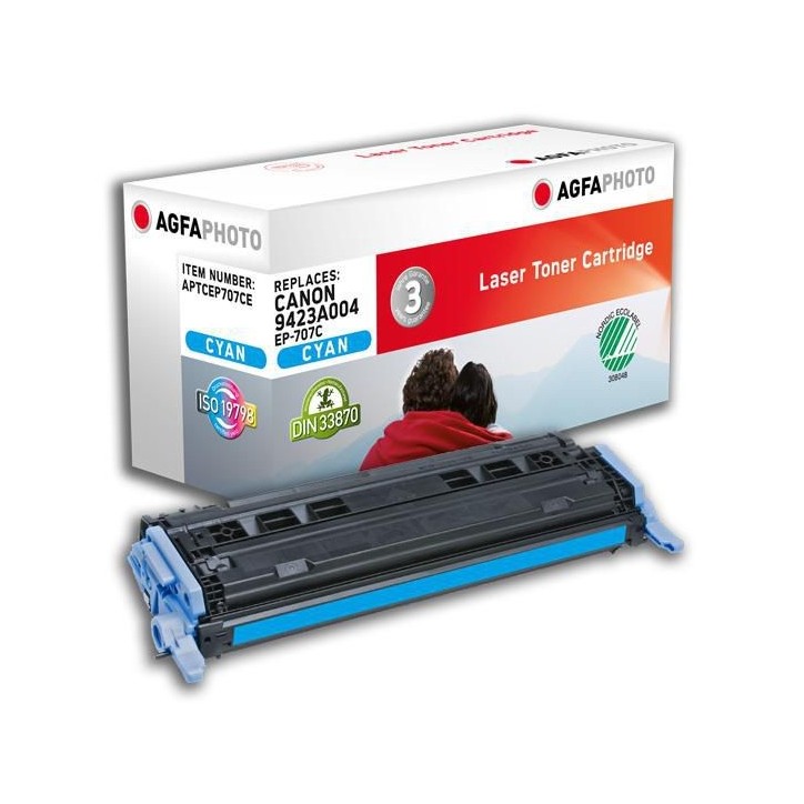 APTCEP707CE AgfaPhoto 2000 page yield, f/Canon, Cyan Canon