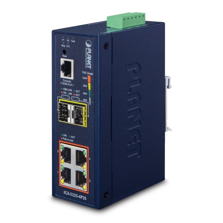 IGS-5225-4P2S Planet L2+ Industrial 4-Port 10/100/1000T 802.3at PoE + 2-Port 100/1000X SFP Managed Ethernet Switch FCC Part 15 C