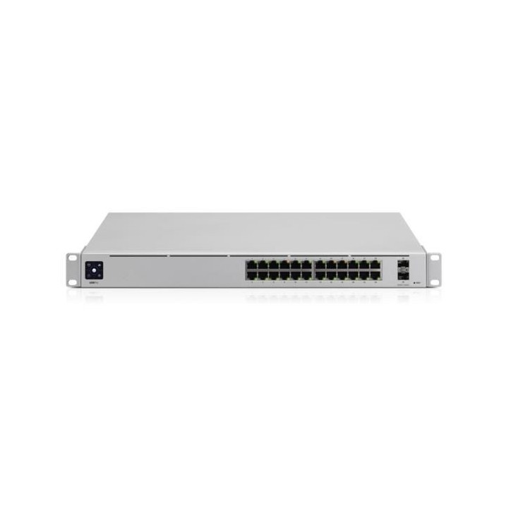 USW-PRO-24 Ubiquiti (24) Gigabit RJ45 ports, (2) 10G SFP+ ports, L2/L3, 1.3" touchscreen display 835339 65,472 Mpps