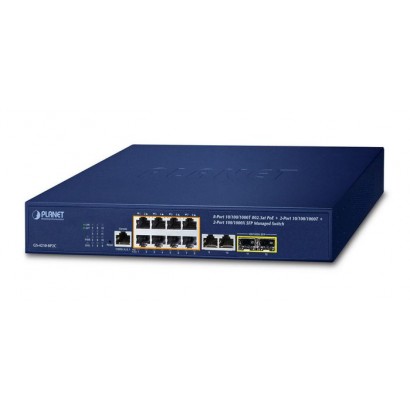 GS-4210-8P2C Planet 8-Port 10/100/1000T 802.3at PoE + 2-Port 10/100/1000T+ 2-Port 100/1000X SFP...
