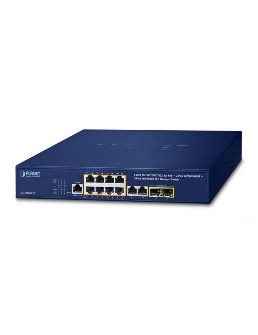 GS-4210-8P2C Planet 8-Port 10/100/1000T 802.3at PoE + 2-Port 10/100/1000T+ 2-Port 100/1000X SFP Managed Switch FCC Part 15 Class