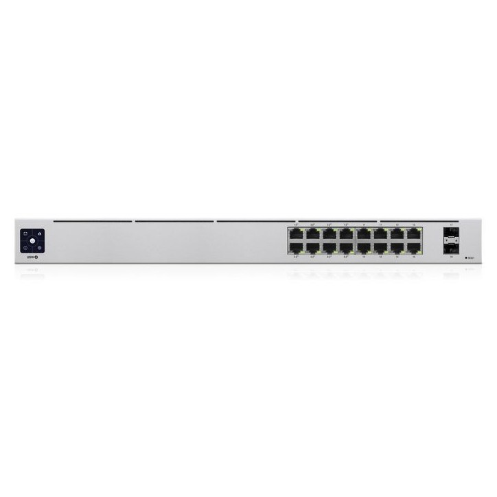USW-16-POE Ubiquiti USW-16-POE Gen 2, AC/DC, Internal, 60W, (16) 10/100/1000 RJ45 Ports, (2) 1G SFP, 442.4 x 200 x 43.7 mm 82065