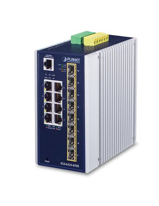 IGS-6325-8T8S Planet Industrial L3 8-Port 10/100/1000T + 8-Port 1G/2.5G SFP Managed Ethernet Switch CE:/EN 62368-1/IEC 62368-1: 