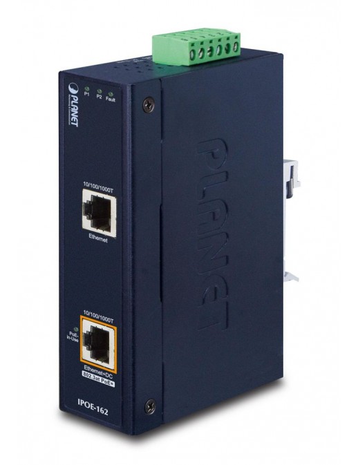 IPOE-162 IPOE-162 Planet Industrial IEEE 802.3at Gigabit Power over Ethernet Plus Injector (Mid-span) FCC, CE