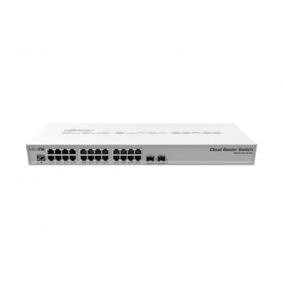 CRS326-24G-2S+RM MikroTik 24x 10/100/1000 RJ-45, 2x SFP+, 800 MHz, 512 MB, 440 x 144 x 44 mm, RouterOS/SwOS 30018, 767707 Grey