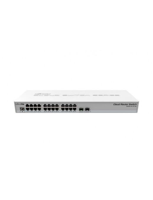 CRS326-24G-2S+RM MikroTik 24x 10/100/1000 RJ-45, 2x SFP+, 800 MHz, 512 MB, 440 x 144 x 44 mm, RouterOS/SwOS 30018, 767707 Grey