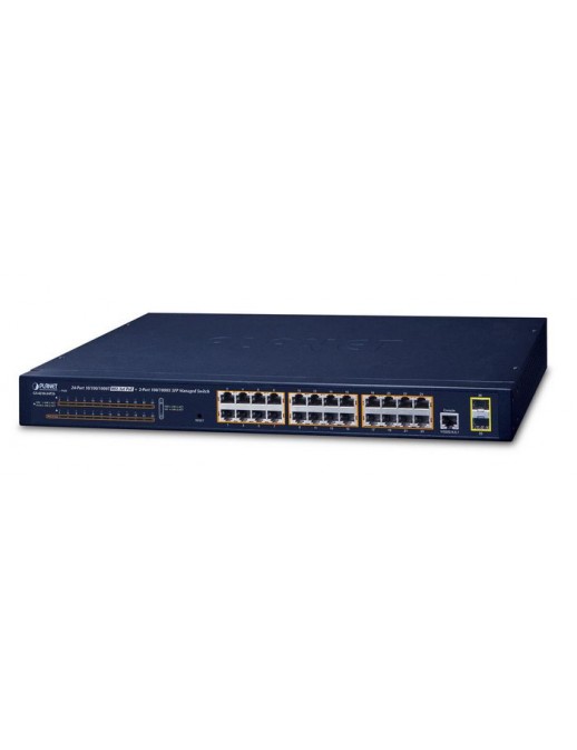 GS-4210-24P2S Planet 24-Port 10/100/1000T 802.3at PoE + 2-Port 100/1000X SFP Managed Switch FCC Part 15 Class A, CE