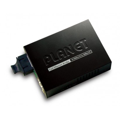 FT-802S15 FT-802S15 Planet 10/100BASE-TX to 100BASE-FX (SC, SM) Bridge Media Converter, 15km FCC Class A, CE Class A
