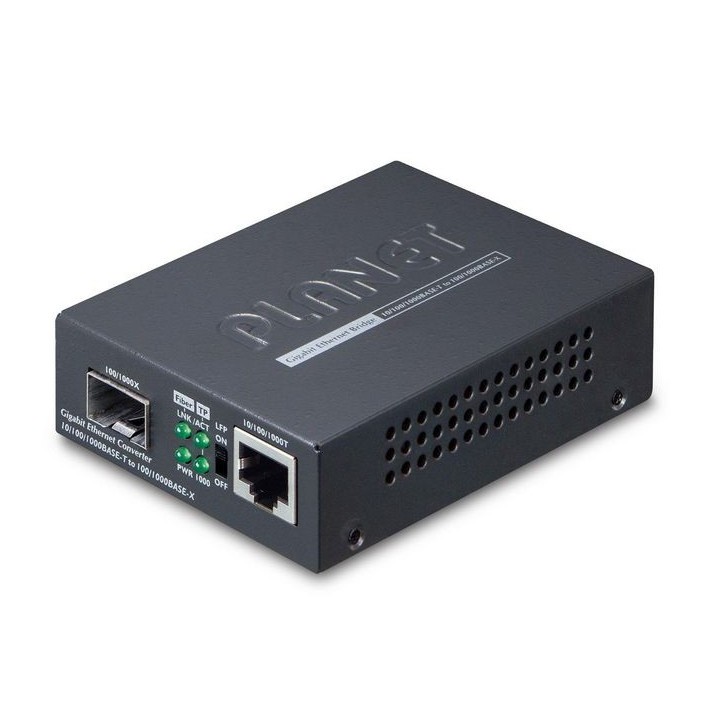 GT-805A Planet 10/100/1000BASE-T to 100/1000BASE-X Media Converter (mini-GBIC, SFP) - distance depending on SFP module FCC Class