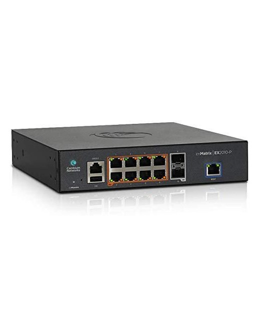 MX-EX2010PXA-E MX-EX2010PXA-E Cambium Networks cnMatrix EX2010-P, Intelligent Ethernet PoE Switch, 8 1G and 2 SFP fiber ports...
