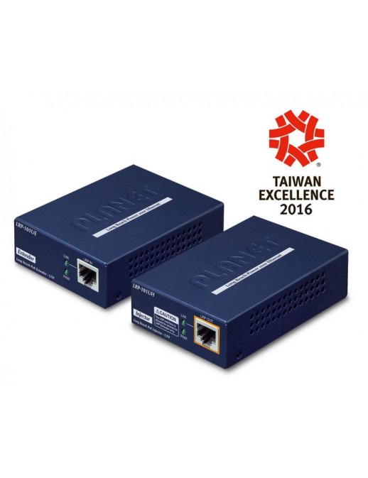 LRP-101U-KIT Planet 1-Port Long Reach PoE over UTP Extender Kit (LRP-101UH + LRP-101UE) FCC Part 15 Class A, CE