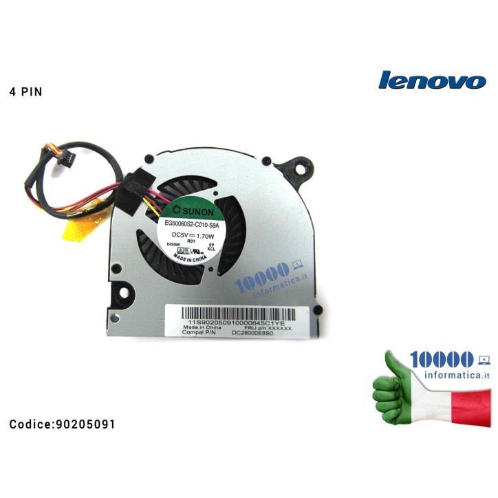 Ventola Fan LENOVO All In One C260 TA000-13013N 90205092 DC28000E8S0 EG50060S2-C010-S9A