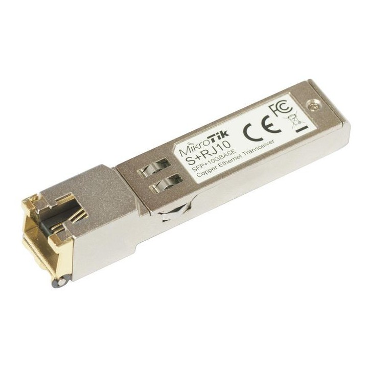 S+RJ10 MikroTik SFP+, 10 Gbps, 10GBASE-T, 2.4 W 30023, 767876 Metallic