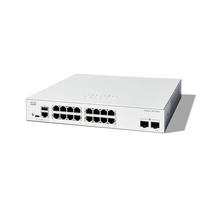 C1200-16T-2G Cisco Cisco Catalyst 1200-16T-2G Smart Switch, 16 Port GE, 2x1GE SFP, Limited Lifetime Protection (C1200-16T-2G) 90