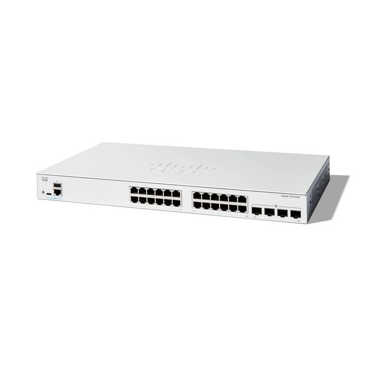 C1200-24T-4G Cisco Cisco Catalyst 1200-24T-4G Smart Switch, 24 Port GE, 4x1GE SFP, Limited Lifetime Protection (C1200-24T-4G) NO