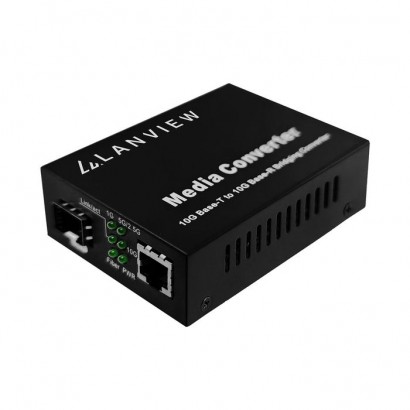 LVN-MED-SFP+-10GB-X LVN-MED-SFP+-10GB-X Lanview 1-Port 10GBase-X SFP+ to 1-Port 10GBase-T RJ45 802.3x Media Converter CE, FCC...