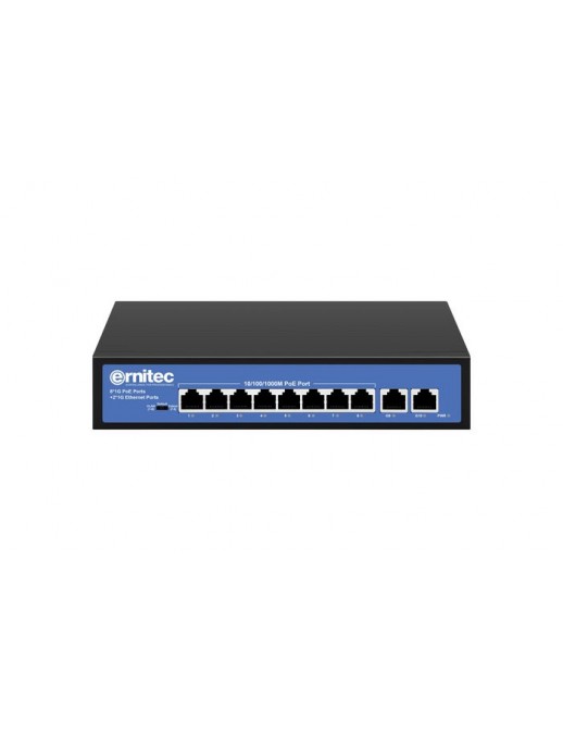 ELECTRA-U08-1GB-110W ELECTRA-U08-1GB-110W Ernitec Unmanaged Intelligent 8 PoE Gigabit RJ45 ports, 2 Gigabit RJ45 ports