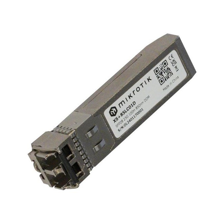 XS+85LC01D MikroTik A cost-effective 1.25G SFP, 10G SFP+ and 25G SFP28 module for the 100 meter range Stainless steel