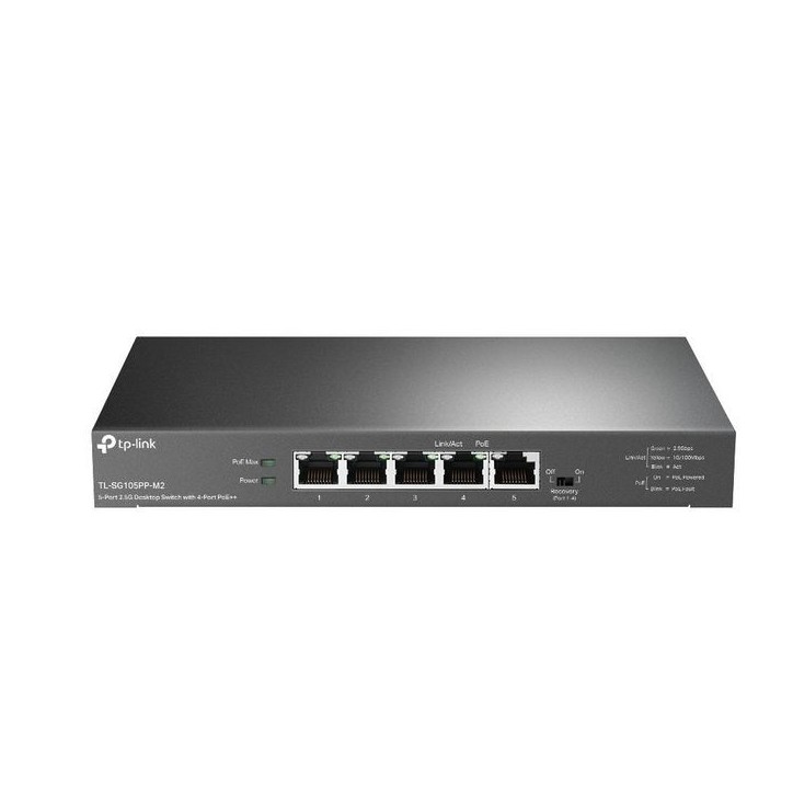 TL-SG105PP-M2 Omada 5 x 2.5 Gbps RJ45, PoE, 25 Gbps, 4K MAC, 209 x 126 x 26 mm CE, FCC, RoHS