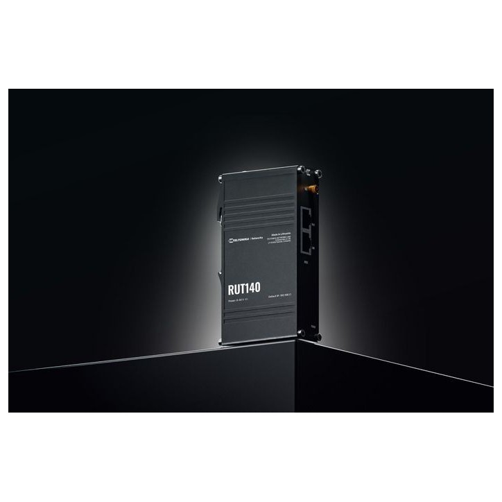 RUT140000000 Teltonika Networks RUT140 (EU) Ethernet router, WiFi, x2 ethernet ports, integrated DIN rail bracket RP-SMA RUT140000000 Teltonika Networks RUT140 (EU) Ethernet router, WiFi, x2 ethernet ports, integrated DIN rail bracket RP-SMA