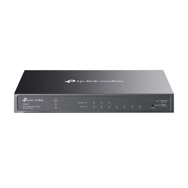 SG2008P Omada 8× 10/100/1000 Mbps RJ45 PoE, 16 Gbps, 8K MAC, 9 KB Jumbo, 209 x 126 x 26mm TL-SG2008P CE, FCC, RoHS