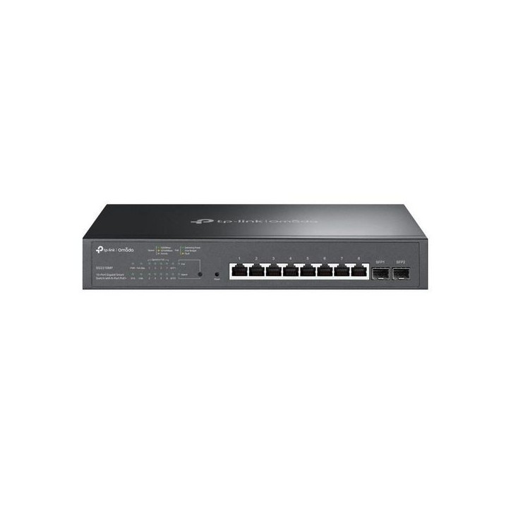 SG2210MP Omada 8× 10/100/1000 Mbps RJ45 PoE+, 2× 100/1000 Mbps SFP, 20 Gbps, 8K MAC, 9 KB Jumbo, 294×180×44 mm TL-SG2210MP CE, F
