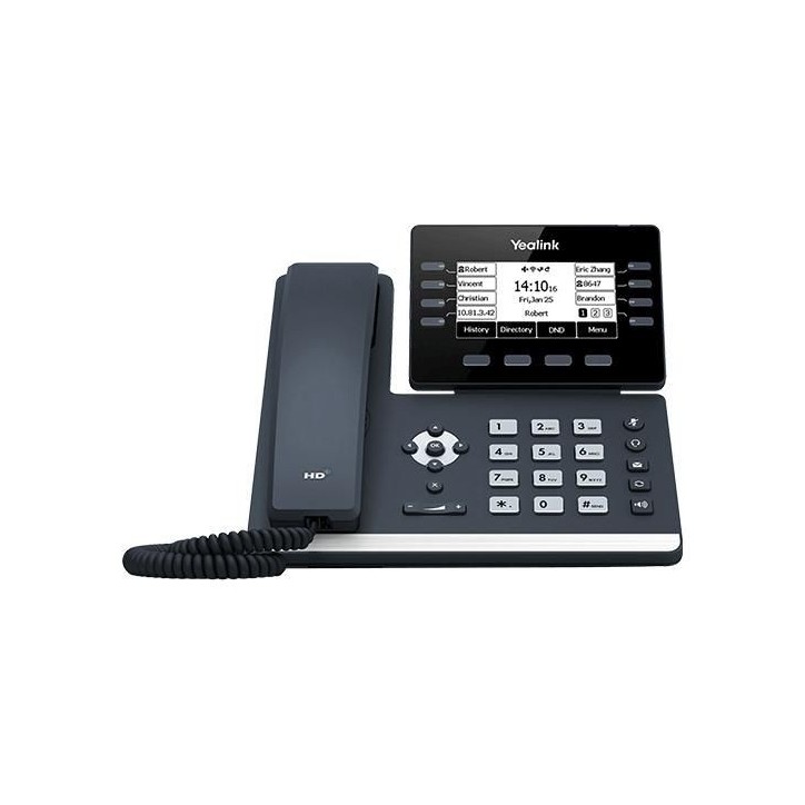 SIP-T53 Yealink 3.7" 360 x 160 LCD, 12 VoIP-Konten, USB 2.0, PoE, 2x RJ-45, 2x RJ-9, 212x210.6x174.5 mm