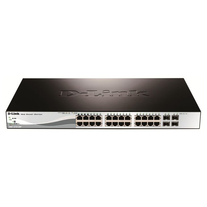 DGS-1210-28P/E D-Link 24 PoE 10/100/1000 Base-T port with 4 x 1000Base-T /SFP ports 16000 voci
