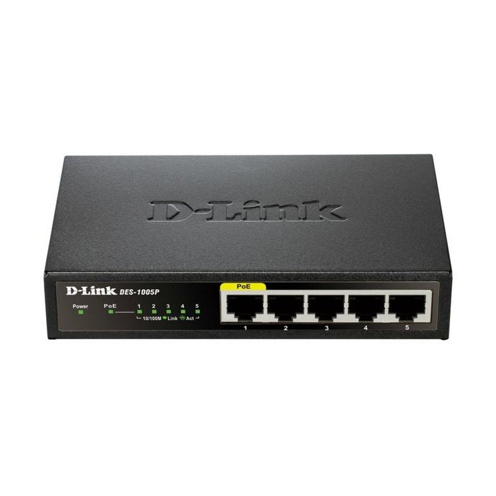DES-1005P/E D-Link 5-Port Fast Ethernet PoE Unmanaged Desktop Switch 2000 voci DES-1005P/E D-Link 5-Port Fast Ethernet PoE Unmanaged Desktop Switch 2000 voci