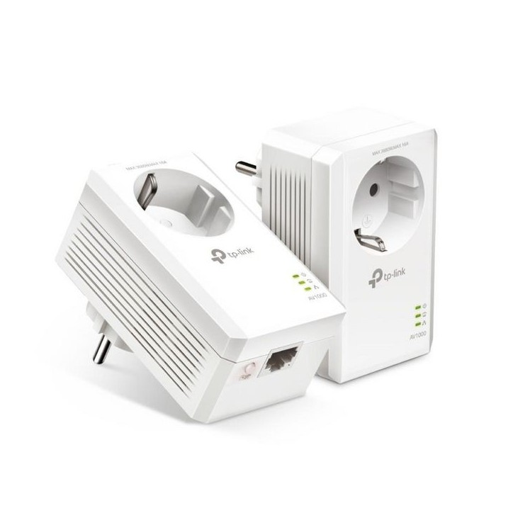 TL-PA7017P KIT TP-Link HomePlug AV2, 1000 Mbps, Gigabit Ethernet, OFDM, 128-bit AES, 2.7 W RoHS