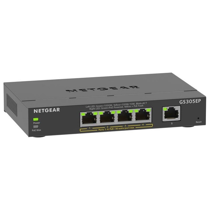 GS305EP-100PES Netgear 5PT GE Plus Switch W/POE+ 9216