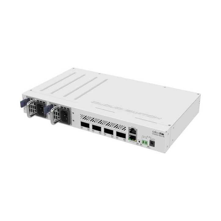 CRS504-4XQ-IN MikroTik MIPSBE, QCA9531, 650 MHz, 98DX4310, 64 MB, 16 MB,-40°C to 70°C, IP20, 320 x 185 x 44 mm CE, EAC, ROHS CRS504-4XQ-IN MikroTik MIPSBE, QCA9531, 650 MHz, 98DX4310, 64 MB, 16 MB,-40°C to 70°C, IP20, 320 x 185 x 44 mm CE, EAC, ROHS