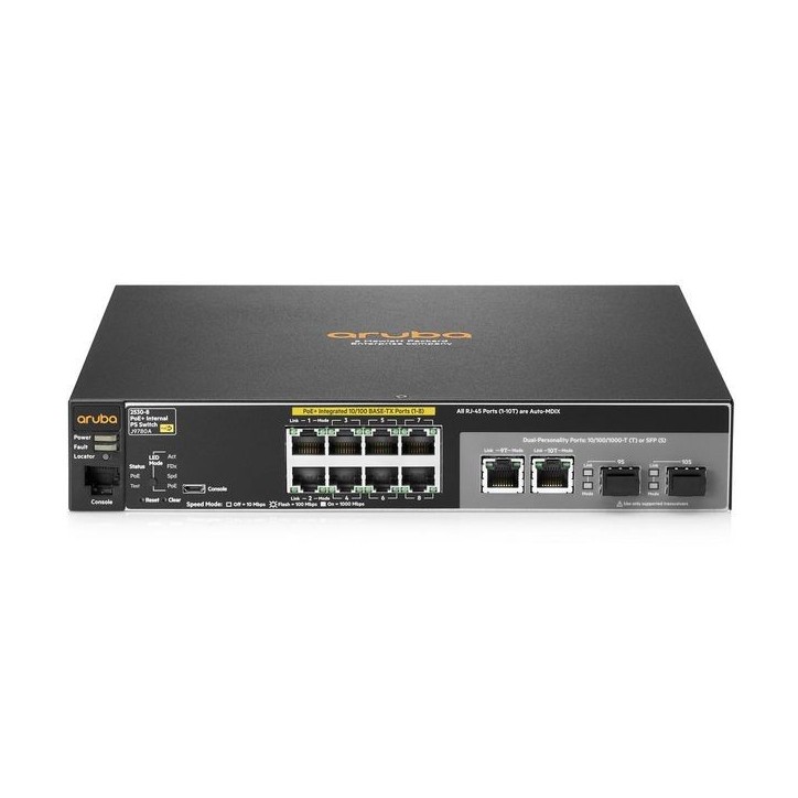 J9780A-RFB Hewlett Packard Enterprise Aruba 2530 8 PoE+ Switch (without power supply) 1068519 9220