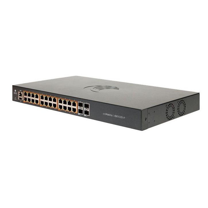MX-EX1028XXA-E Cambium Networks cnMatrix Switch EX1028, 56 Gbps, 24 x 10/100/1000 ports, 2 SFP, EU 9000