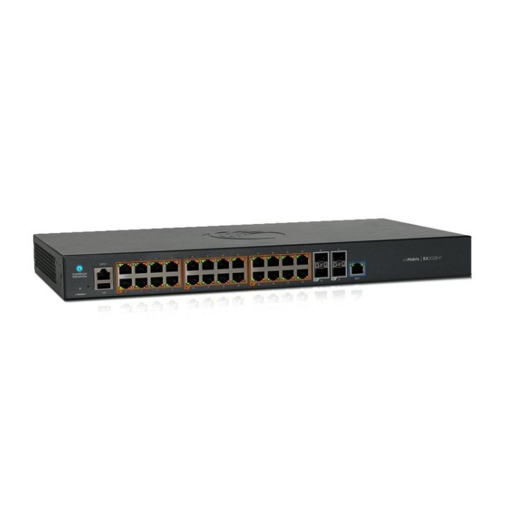 MX-EX2028PXA-0 Cambium Networks cnMatrix EX2028-P, Intelligent Ethernet PoE Switch, 24 1G and 4 SFP+ fiber ports - no power cord