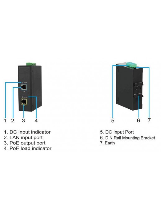 POEINJ-30W-IND MicroConnect Industrial DC Input Boost PoE Injector 30W TP-DCDC-1248GD-HP